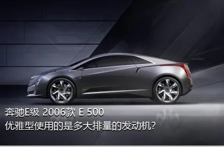 奔驰E级 2006款 E 500 优雅型使用的是多大排量的发动机？