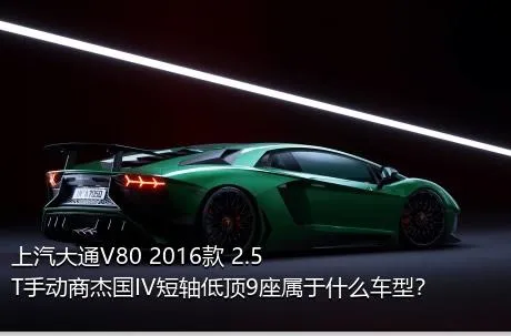 上汽大通V80 2016款 2.5T手动商杰国IV短轴低顶9座属于什么车型？