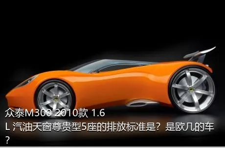 众泰M300 2010款 1.6L 汽油天窗尊贵型5座的排放标准是？是欧几的车？