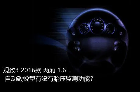 观致3 2016款 两厢 1.6L 自动致悦型有没有胎压监测功能？