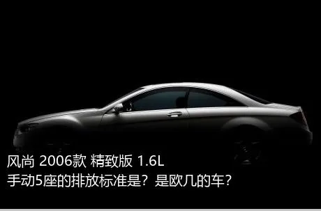 风尚 2006款 精致版 1.6L 手动5座的排放标准是？是欧几的车？