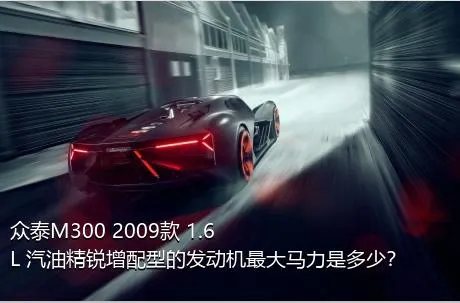 众泰M300 2009款 1.6L 汽油精锐增配型的发动机最大马力是多少？