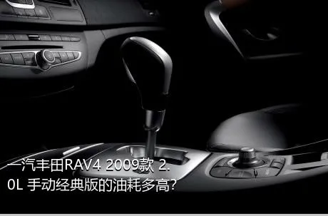 一汽丰田RAV4 2009款 2.0L 手动经典版的油耗多高？