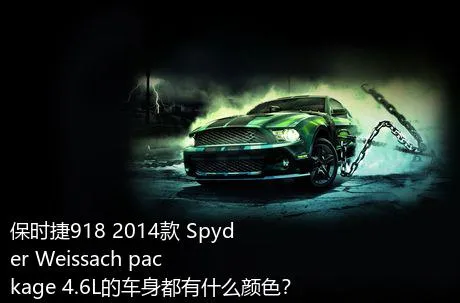 保时捷918 2014款 Spyder Weissach package 4.6L的车身都有什么颜色？