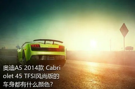 奥迪A5 2014款 Cabriolet 45 TFSI风尚版的车身都有什么颜色？