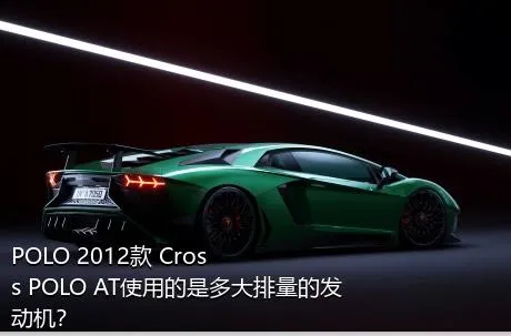 POLO 2012款 Cross POLO AT使用的是多大排量的发动机？