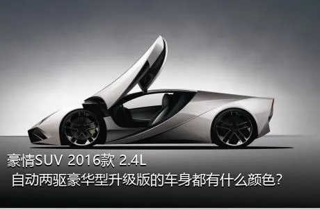 豪情SUV 2016款 2.4L 自动两驱豪华型升级版的车身都有什么颜色？