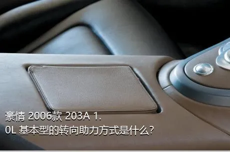 豪情 2006款 203A 1.0L 基本型的转向助力方式是什么？