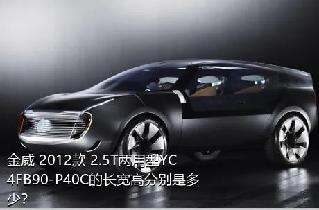 金威 2012款 2.5T两用型YC4FB90-P40C的长宽高分别是多少？