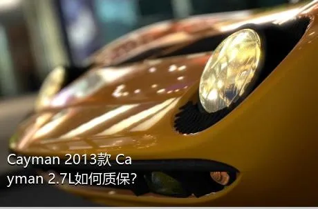 Cayman 2013款 Cayman 2.7L如何质保？