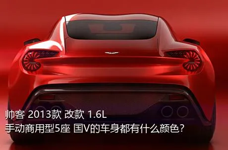 帅客 2013款 改款 1.6L 手动商用型5座 国V的车身都有什么颜色？