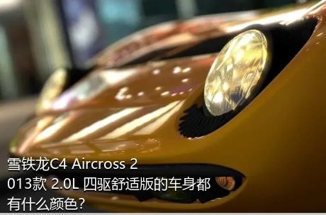 雪铁龙C4 Aircross 2013款 2.0L 四驱舒适版的车身都有什么颜色？