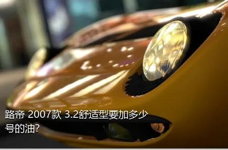 路帝 2007款 3.2舒适型要加多少号的油？