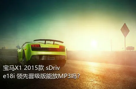 宝马X1 2015款 sDrive18i 领先晋级版能放MP3吗？