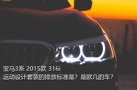 宝马3系 2015款 316i 运动设计套装的排放标准是？是欧几的车？