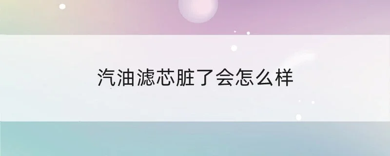 汽油滤芯脏了会怎么样