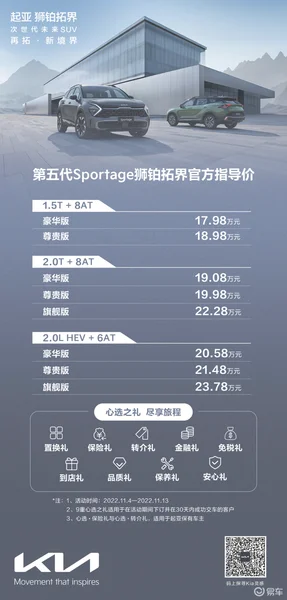 起亚第五代Sportage天津上市17.98万元起售