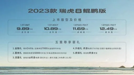 瑞虎8 2022款价格多少6座 2021款瑞虎8鲲鹏版图片
