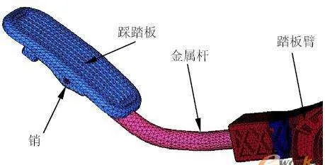 大众桑塔纳油门踏板结构图，桑塔纳油门踏板分解图