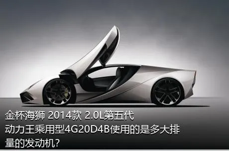 金杯海狮 2014款 2.0L第五代动力王乘用型4G20D4B使用的是多大排量的发动机？