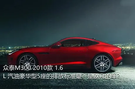 众泰M300 2010款 1.6L 汽油豪华型5座的排放标准是？是欧几的车？