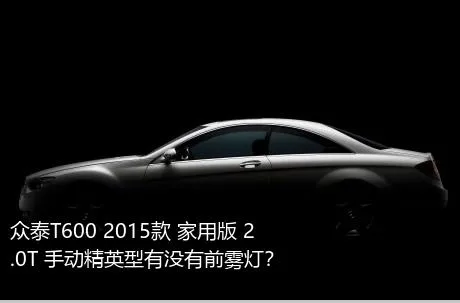 众泰T600 2015款 家用版 2.0T 手动精英型有没有前雾灯？