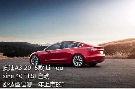 奥迪A3 2015款 Limousine 40 TFSI 自动舒适型是哪一年上市的？