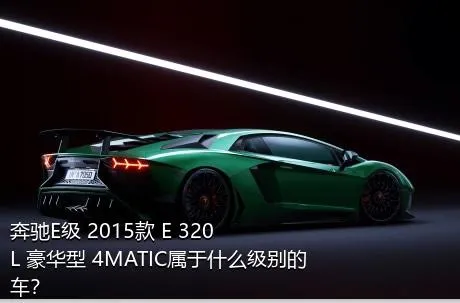 奔驰E级 2015款 E 320 L 豪华型 4MATIC属于什么级别的车？