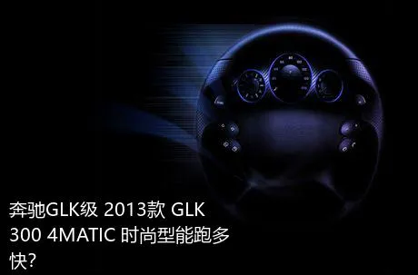 奔驰GLK级 2013款 GLK 300 4MATIC 时尚型能跑多快？