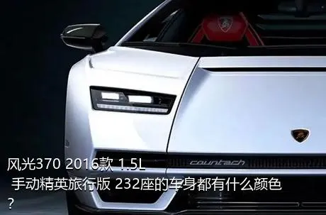 风光370 2016款 1.5L 手动精英旅行版 232座的车身都有什么颜色？