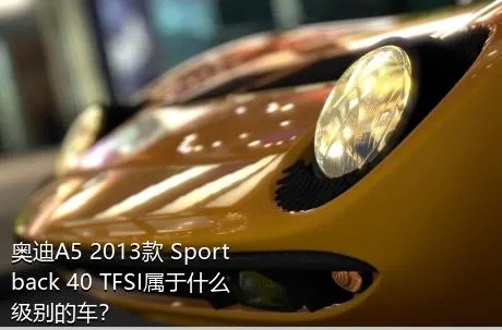 奥迪A5 2013款 Sportback 40 TFSI属于什么级别的车？