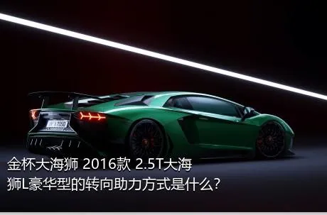 金杯大海狮 2016款 2.5T大海狮L豪华型的转向助力方式是什么？