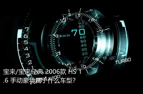 宝来/宝来经典 2006款 HS 1.6 手动豪华属于什么车型？