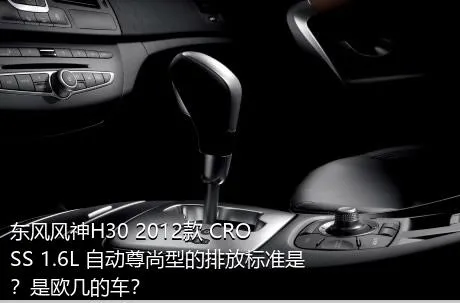 东风风神H30 2012款 CROSS 1.6L 自动尊尚型的排放标准是？是欧几的车？