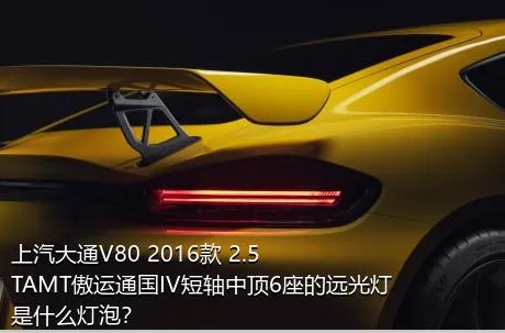 上汽大通V80 2016款 2.5TAMT傲运通国IV短轴中顶6座的远光灯是什么灯泡？