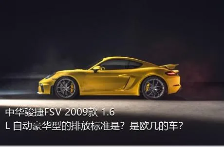 中华骏捷FSV 2009款 1.6L 自动豪华型的排放标准是？是欧几的车？