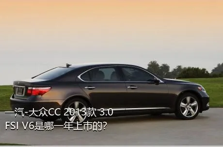 一汽-大众CC 2013款 3.0FSI V6是哪一年上市的？